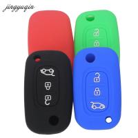 NEW Silicone Car Key Cover for Lada Renault Twingo Clio Master Kango fit Benz Smart Remote Flip Key Case Protector 3BTN