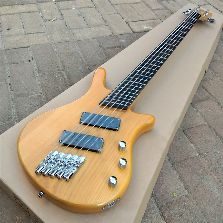 Fan Fretted 5 Strings Electric Bass Guitar,Ash Body&24 Frets Rosewood ...