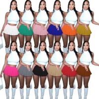 【CW】 Waist Skirts Womens Pleated Skirt Korean Tennis Short