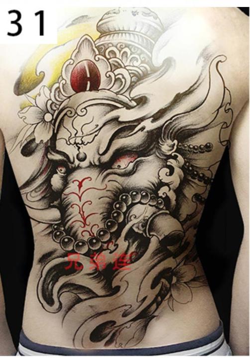 KaoKao  HCMHình xăm dán tattoo kín lưng cá chép trắng đen 34x48cm tặng  bắp tay xinh 15x21cm