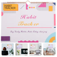 ROSENICE【HOT】 ภาษาอังกฤษ Spiral Habit Tracker Planner รายเดือน Habit Tracker Journal Habit Planner
