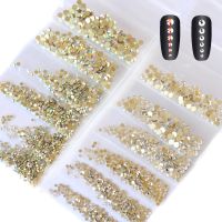 【CW】 Yanruo 1440pcs Rhinestones Size SS3-SS10 Glitter Non Hotfix Flatback Manicure Decorations Glass Beads