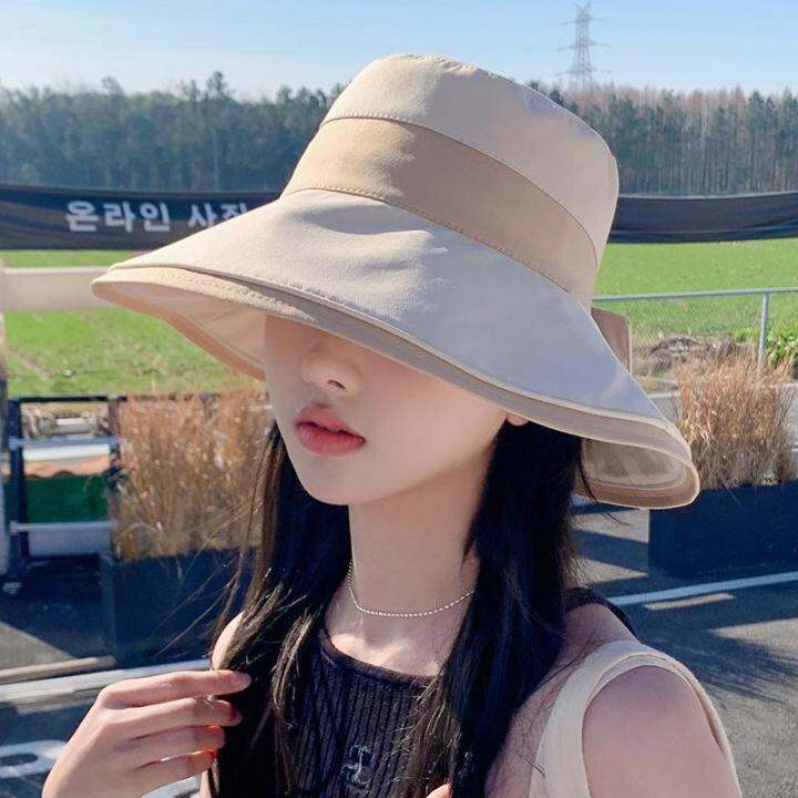 bowknot-hat-female-fashion-summer-japanese-bucket-hat-casual-and-sweet-big-brim-sun-hat-sun-proof-all-matching-sun-hat