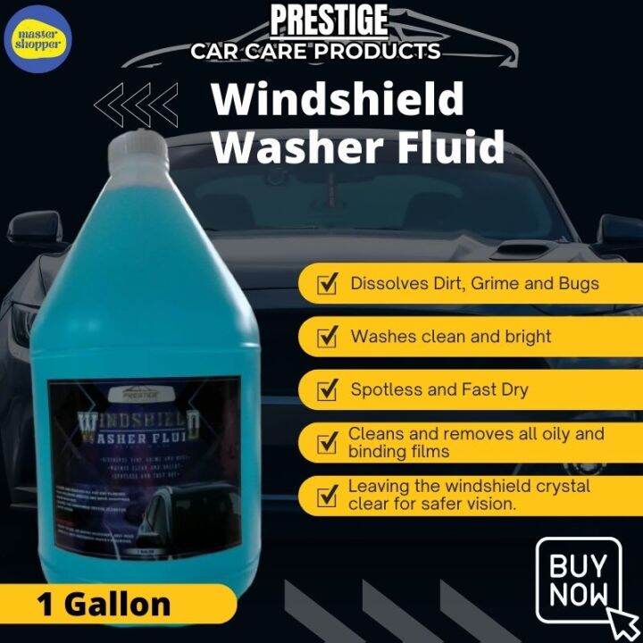 Prestige Windshield Washer Fluid 1 GALLON Dissolves Dirt Grime Bugs