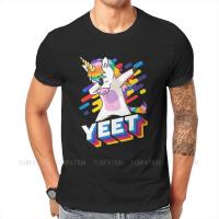 Dance Fashion Cool Creative Art Cartoon Dabbing Yeet Unicorn T Shirt Vintage Big Size Cotton MenS Clothing Crewneck Tshirt 【Size S-4XL-5XL-6XL】