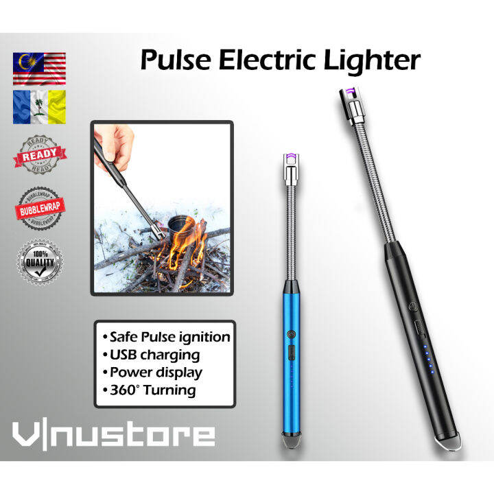 Plasma Pulse Electric Lighter USB Rechargeable 100 Safe WindProof Camp Fire Igniter Gas