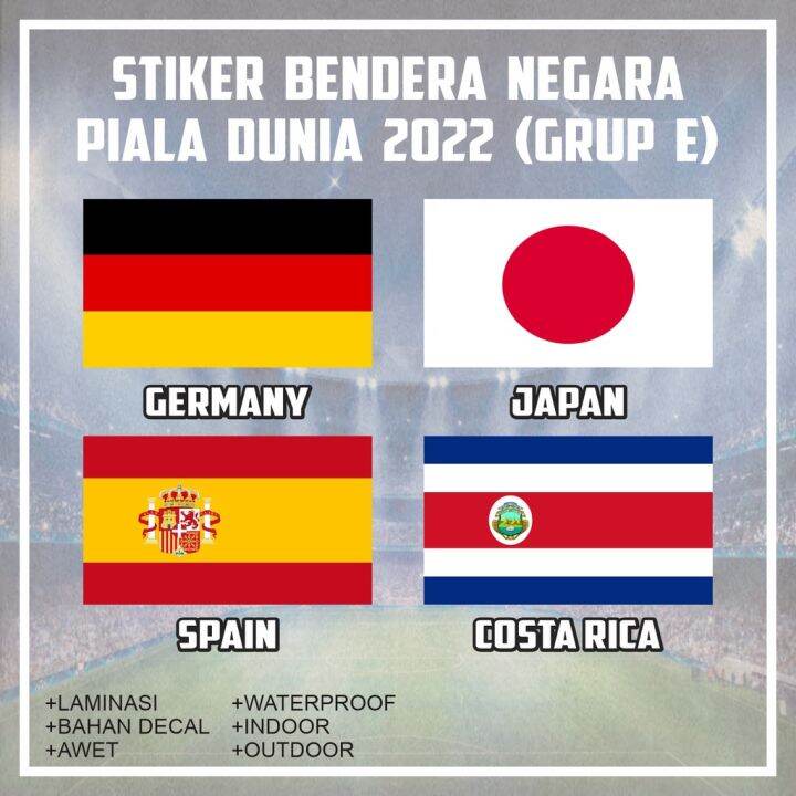 Stiker Sticker Bendera Negara Germany Spain Japan Costa Rica Fifa Piala ...