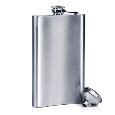 UPORS 10OZ Hip Flask with Funnel Portable Stainless Steel Pocket Flask Whiskey Vodka Alcohol Bottle Metal Screw Cap Liquor Flask