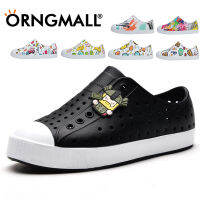 ORNGMALL รองเท้าแตะสำหรับเด็ก,รองเท้าแตะสำหรับรองเท้าวุ้นฤดูร้อนรองเท้า Croc รองเท้าแตะชายหาดกลวงรองเท้าในสวนของเด็กโปร่งรองเท้าแตะสีลูกอมกันน้ำขนาดรองเท้าแตะชายหาด26-35สำหรับเด็กและผู้ใหญ่