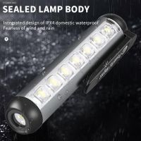 ▨✳❈ Mini LED Flashlight USB Rechargeable Front Lamp XPE side Lamp 7 COB Waterproof Fast Charging Work Light Lantern Torch With Clip