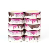 2022 NEW 10pcs Decorative Pink and Brown dripping sugar Washi Tapes Scrapbooking Planner Adhesive ing Tape Cute Stationery