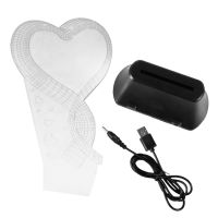 USB 3D LED Table Lamp Night Lights room Night Light Christmas Gift NEW Single Heart