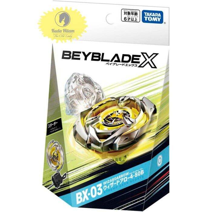 Beyblade X BX-03 Starter Wizard Arrow 4-80B + Launcher Takara Tomy ...