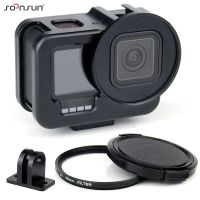 SOONSUN Case กรงอลูมิเนียมสำหรับ Gopro Hero 11 10 9กรอบป้องกันโลหะสีดำ Mount Case สำหรับ Go Pro 9 10 11กล้องอุปกรณ์เสริม