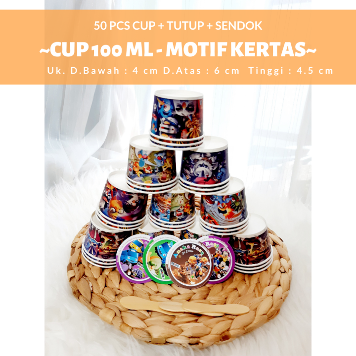 Cup Es Krim 50 Ml Cup Es Krim Plus Tutup Bening Cup Es Krim Plastik Es Krim Lazada Indonesia 6464