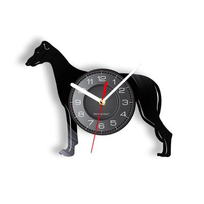 ใหม่ (สไตล์) ฉันรักนาฬิกาภาพเงาผนังสุนัขเกรย์ฮาวด์นาฬิกาติดผนังรูปสัตว์สายพันธุ์สุนัขน่ารักพร้อมไฟแบ็คไลท์ LED ของขวัญสำหรับเจ้าของนาฬิกาสุนัขสีเทา