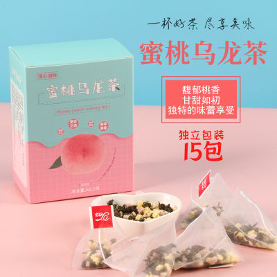 ชาอูหลงลูกพีชน้ำผึ้งสีขาวพีชอูหลงสามเหลี่ยมถุงชาชาอูหลงผลไม้ชาอูหลง Apple สุขภาพถุงชา Qianfun
