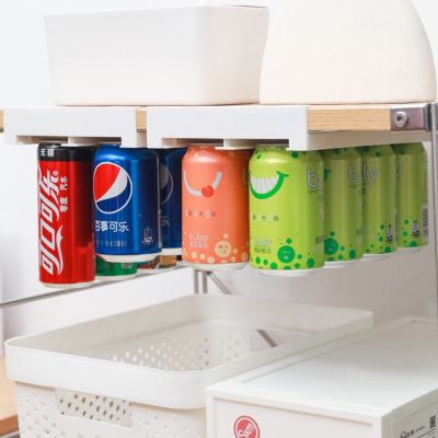 【CW】 Beer Soda Can Storage Rack Refrigerator Under Shelf Beverage Organizer Double-row