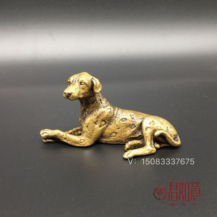 today-sale-เครื่องประดับสุนัขทองแดงสุนัขราศีทองเหลืองสุนัขลายจุดที่จับลายสุนัขสีบรอนซ์แบบโบราณ-paperweight-ศิลปะทำจากทองสัมฤทธิ์พระพุทธรูปทิเบตเนปาล