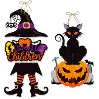 【HOT】◊ Door Sign Pumpkin Face Wall Hanging Pendent Ornament Happy Decoration Haunted