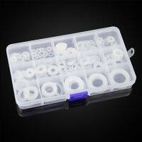 250pcs White Soft Nylon Washer Set Plastic Insulated Flat Washer Water Pipe Leakproof Gasket Set