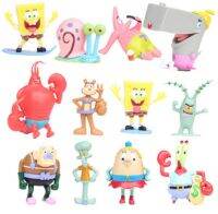 {AhQ ornaments} Kawaii Bob Patrick Star Action Figure ของเล่นอะนิเมะฟองน้ำ Series การ์ตูน Gary Sheldon เครื่องประดับสำหรับเด็กวันเกิด Xmas ของขวัญ