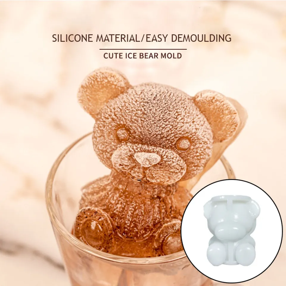 3d Teddy Bear Silicone Ice Cube Mold For Coffee, Milk, Tea, Candy