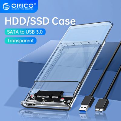 ORICO Transparent HDD Case SATA to USB 3.0 Hard Drive Case External 2.5 HDD Enclosure for HDD SSD Disk Case Box Support UASP Power Points  Switches