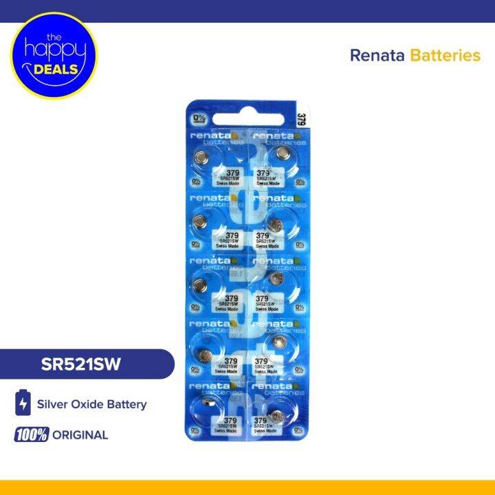 Renata 379 (SR521SW) Watch Batteries Pack of 10 | Lazada PH