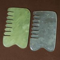 Jade Hair Comb Natural Head Scalp Massager Gua Sha Tool for SPA