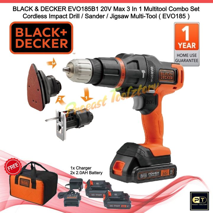 Black & Decker EVO185 20V Multi EVO with 3 Head Attachments