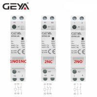 GEYA Din Contactor สำหรับบ้านสมาร์ทโฮมบ้าน,AC220V 2P 16A 20A 25A 1NO1NC 2NO 2NC 50/60Hz