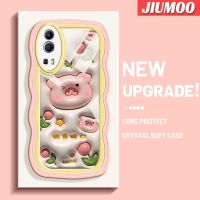 เคส JIUMOO สำหรับ VIVO Y72 5G Y52 5G Y75s 5G เคสลายการ์ตูน3D ดอกไม้ดีไซน์ใหม่ Colour Wave Border นิ่มกันกระแทกแบบใสเคสมือถือโปร่งใสลายกล้องถ่ายรูปสร้างสรรค์เคสซิลิกาเจลฝาครอบป้องกัน