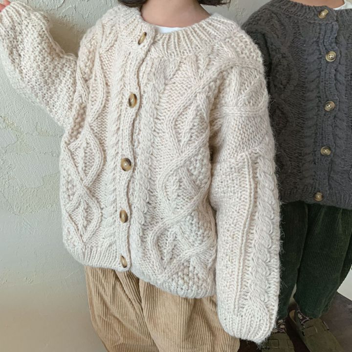 korean-children-sweaters-cardigan-autumn-and-winter-2021-baby-coarse-wool-hemp-retro-cardigan-coat-boys-girls-sweaters