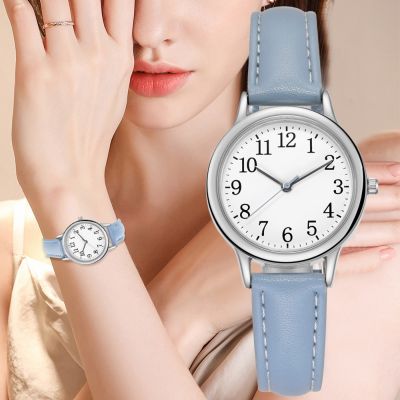 （A creative）Japan Movement WomenWatch Easy To Read Arabic Numerals SimplePUStrap LadyColor