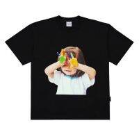 BABY FACE SHORT SLEEVE T-SHIRT BLACK COLORFUL HANDS