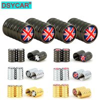 【CW】♠卍  DSYCAR Tire Caps (4 Pcs/Set) British Flag Logo Stem Covers for Car Truck SUV Motorcycle and Bicycles