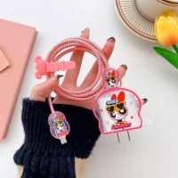 พร้อมส่ง ชุดถนอมสายชาร์จ เคสครอบหัวชาร์จไอโฟน อุปกรณ์ตกแต่ง หัวชาร์จไอโฟน ลายการ์ตูนส์ 18/20W ป้องกันสายชาร์จ ป้องกันหัวชาร์จ