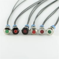 8mm 10MM metal stainless steel black brass Indicator Light Signal lamp with cable 15CM(PM08B-D/X/R/12-24V/S)