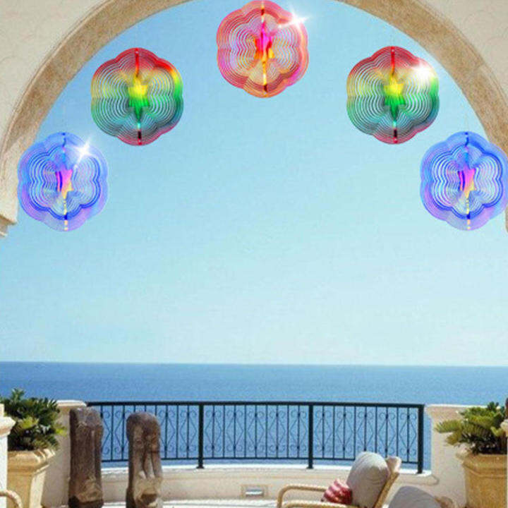 Hanging Wind Spinner Hexagon Wind Spinner 3D Bird Repelling Wind Chime