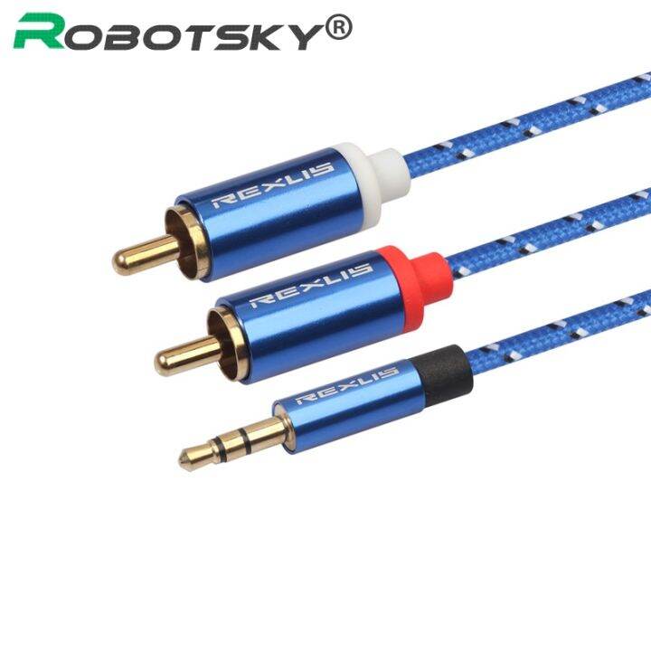 【audio cable】 RCA Cable 3.5mm Jack Male to 2 RCA Male Earphone Aux