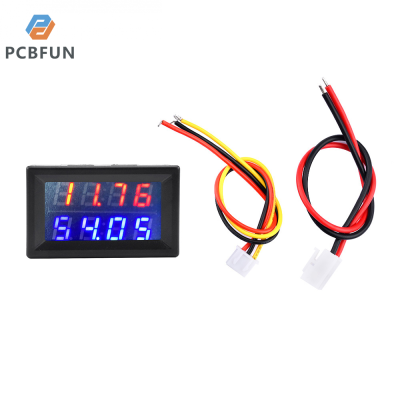 pcbfun เครื่องวัดแรงดันไฟฟ้าแบบดิจิตอลแอมมิเตอร์กระแสตรง100V /200V 50A/100A แรงดันไฟฟ้าเครื่องวัดค่ามิเตอร์ปัจจุบันจอแสดงผลแอลอีดีกับสายเชื่อมต่อ