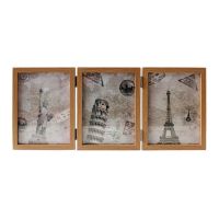 Retro double-sided triple-fold composite photo frame Hinged Picture Frame with G