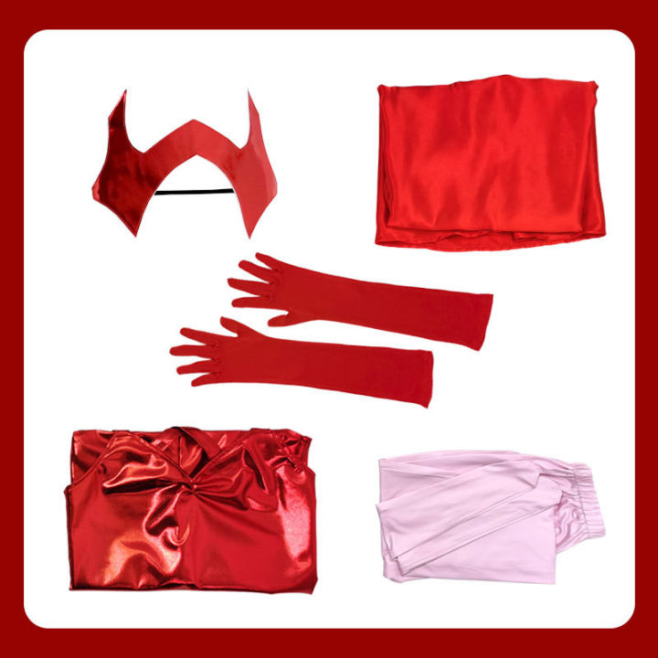 แม่มดสีแดงเข้ม-scarlet-witch-แม่มดแดง-cos-เสื้อผ้า-แม่มดสีแดงเข้ม-wanda-vision-cosplay-เสื้อผ้า