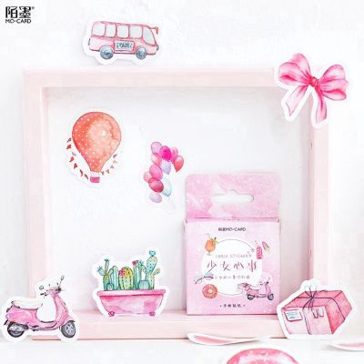 46 Pcs Teenage girl Cute Diary Journal Stationery Flakes Scrapbooking DIY Decorative Stickers
