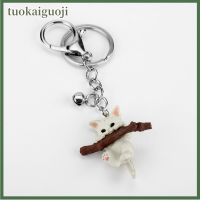 tuokaiguoji พวงกุญแจรูปสัตว์น่ารักสำหรับแมว3D พวงกุญแจพวงกุญแจสำหรับแมวแสนซนพร้อมจี้พวงกุญแจสำหรับเล่นที่สาขากระเป๋าพวงกุญแจรถอุปกรณ์เสริมสำหรับเป็นของขวัญคู่