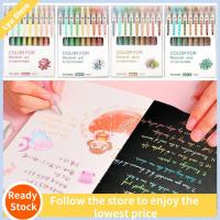 LYU STORE เครื่องมือเขียนแบบกดมีสีสำหรับอุปกรณ์การเรียนออฟฟิศ9ชิ้น/เซ็ตชุดปากกาหมึกเจลปากกาหมึกซึมปากกาบอลพอยท์