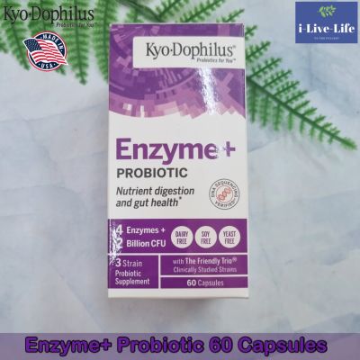 เอนไซม์ + โปรไบโอติก ย่อยอาหาร Kyo Dophilus Enzymes + Probiotics Nutrient Digestion and Gut Health 60 or 120 Capsules - Kyolic