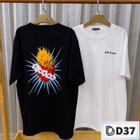 ?พร้อมส่ง? D37-เสื้อยืดแขนสั้น Palm Angels หัวใจไฟ