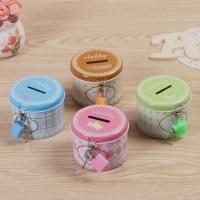 1PC Round Cute Piggy Bank Money Boxes Storage With Lock And Key Iron Kids Toys Home Decor Coin Bank Money Saving Box